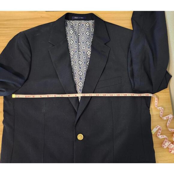 Elegant Alan Flusser Navy Blazer  SEE MEASUREMENTS IN PIC - Picture 6 of 9